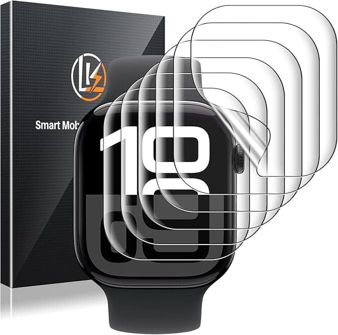 LK 6 Pack for Apple Watch Series 11 Screen Protector 46mm Series 10 [Flexible TPU Not Glass] Self-Healing, Max Coverage, Bubble Free, HD Clear Screen Protector for iWatch S11/S10 46mm, Anti-Scratch - Image 1
