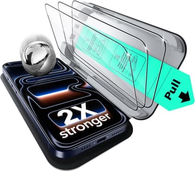 ESR 3 Pack for iPhone 17 Pro Screen Protector, Military-Grade Shatterproof, 9H Hardness, Full Coverage Tempered Glass with Ultra Fit Tray - Image 2