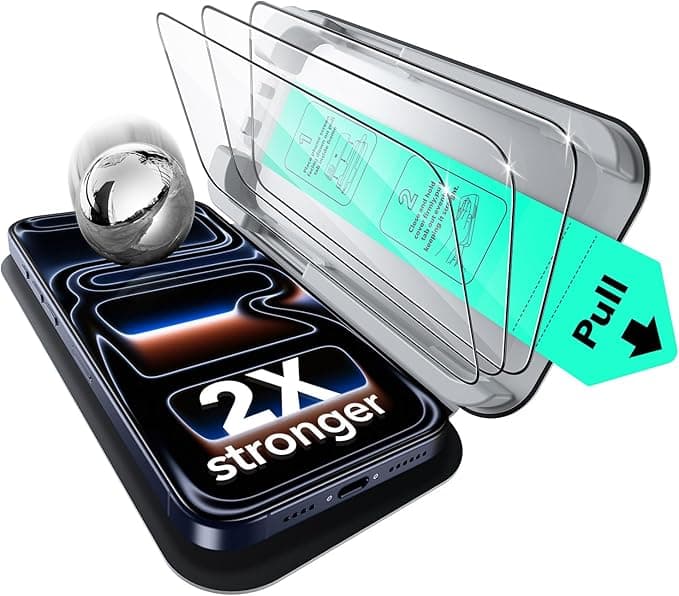 ESR 3 Pack for iPhone 17 Pro Screen Protector, Military-Grade Shatterproof, 9H Hardness, Full Coverage Tempered Glass with Ultra Fit Tray - Image 1