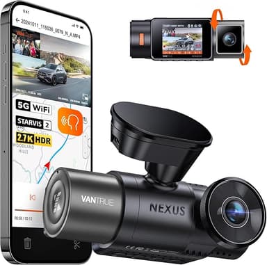 Vantrue N2X 2.7K Dash Cam Front and Inside, 5G WiFi Dual Dash Camera for Car with HDR IR Night Vision, STARVIS 2, GPS, 2.5K/60FPS, G-Sensor, 24/7 Parking Mode, Voice Control, Support 512GB Max - Image 1