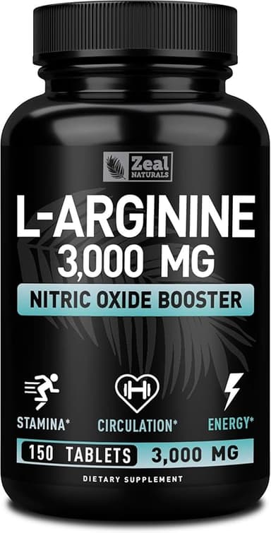 L Arginine 3000mg Capsules (150 Tablets | 1000mg) Maximum Dose L-Arginine Nitric Oxide Supplement for Supporting Muscle Growth, Vascular Function and Energy - Nitric Oxide Booster - Image 1