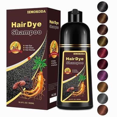 Deep Wine Red Hair Dye Shampoo 3 in 1 for Gray Hair, Instant Hair Dye for Men Women, Long-lasting & Natural Hair Color Shampoo, Effect in Minutes, 16.9 Fl Oz - Image 1