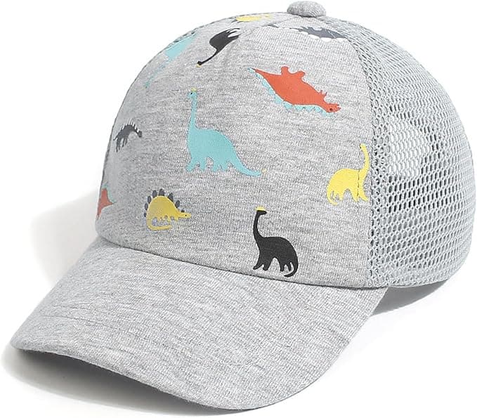 Duoyeree Toddler Baseball Cap Baby Cap Sun hat Print Dinosaur Pattern and Solid Color hat Kids boy Girl Age 0-8t - Image 1