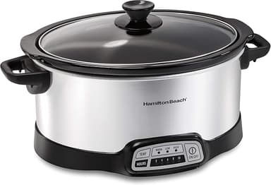 Hamilton Beach 7 Quart Programmable Slow Cooker With Flexible Easy Programming, 5 Cooking Times, Dishwasher-Safe Crock & Lid, Silver (33473 - Image 1