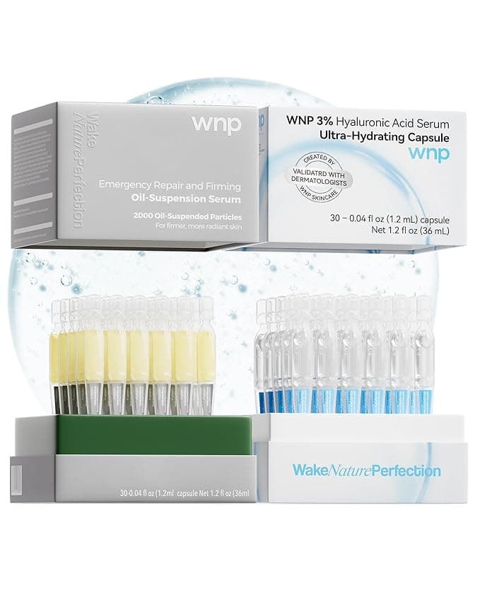 WNP serum set: Ultra Hydrating Serum 3% 4D Hyaluronic Acid +Emergency Repair Firming Oil-Suspension Serum Hydrating+Skin Repair|Single-Use Vials Skincare for Sensitiveskin 72ml - Image 1