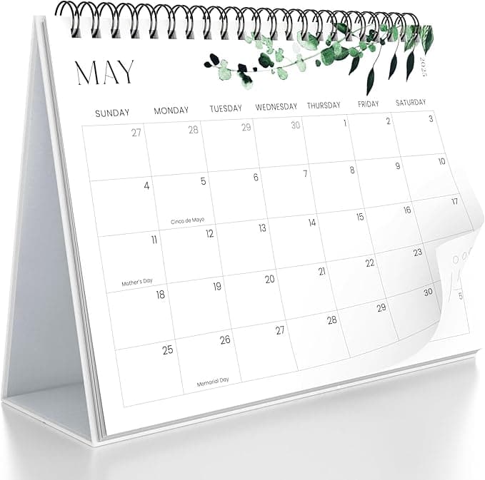 Aesthetic Desk Calendar 2025 - Runs until June 2026 - Beautiful Small Flip Desktop Calendar for Easy Organizing - Image 1