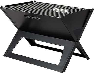 Fire Sense 60508 Notebook BBQ Grill 3.5mm Cooking Bars Instant Foldable & Easy Portability For Outdoor Barbecues Camping Traveling Picnics Garden Beach Party - Black - Image 1