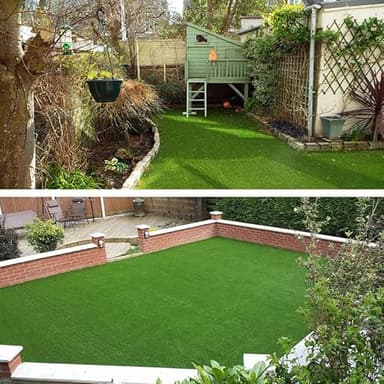 GLIWEN Artificial Grass Rug 4FTX6FT 1.38 Inch Indoor Outdoor Synthetic Dog Grass Mat with Drainage Holes High Density Fake Faux Grass Turf for Garden Lawn Landscape Balcony Decor - Image 7