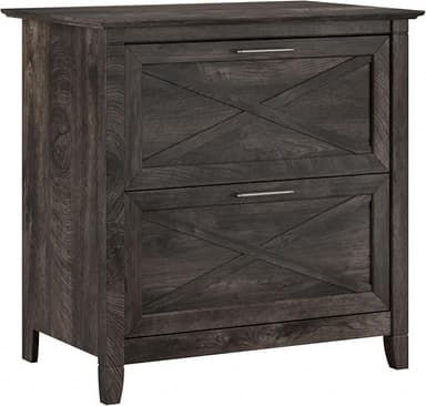 Bush Furniture Key West 2 Drawer Lateral File Cabinet in Dark Gray Hickory | Document Storage for Home Office | Accent Chest with Drawers - Image 1
