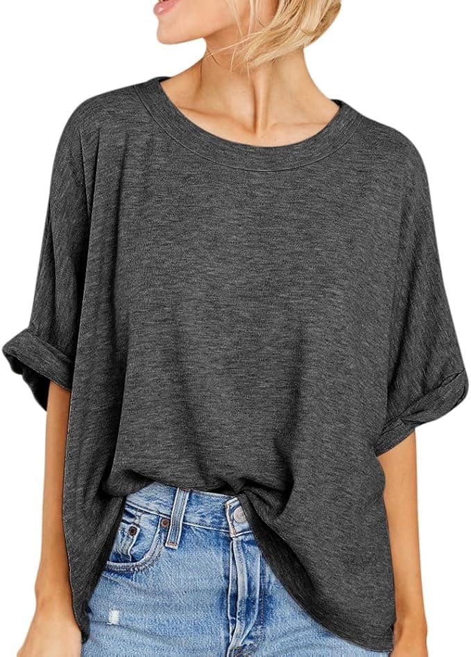 Women Oversized T-Shirt Summer Casual Short Sleeve Loose Tee Tops - Image 1