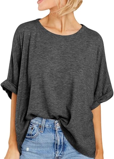 Women Oversized T-Shirt Summer Casual Short Sleeve Loose Tee Tops - Image 1