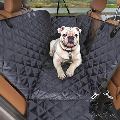 Dog Car Seat Cover for Back Seat | Mesh Window & Safety Belt | 100% Waterproof Dog Hammock for Safe Travel with Side Door Protectors | Non-Slip, Scratchproof Pet Rear Seat Cover for Car, SUV,Truck - Image 1