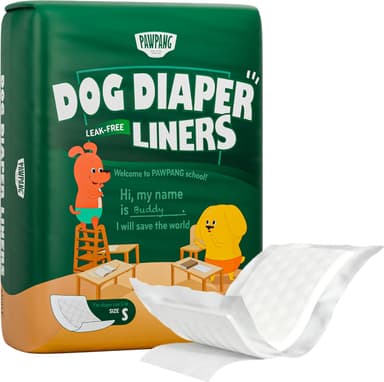 PAWPANG Disposable Dog Diaper Liners Booster Pads for Male & Female Dogs, 100ct, 4 Sizes Options, Doggie Diaper Inserts fit Most Types of Dog Diapers - Pet Belly Bands & Male Wraps (Small (100 ct - Image 2