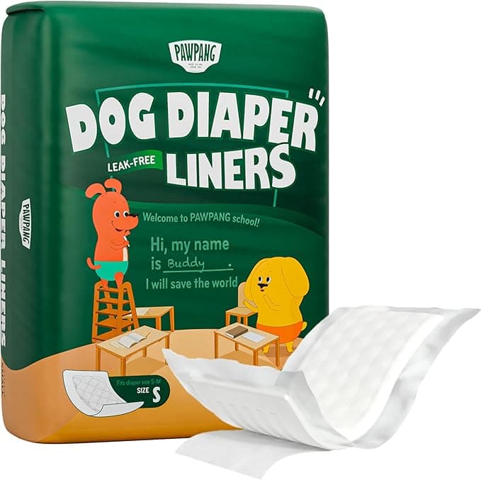 PAWPANG Disposable Dog Diaper Liners Booster Pads for Male & Female Dogs, 100ct, 4 Sizes Options, Doggie Diaper Inserts fit Most Types of Dog Diapers - Pet Belly Bands & Male Wraps (Small (100 ct - Image 1