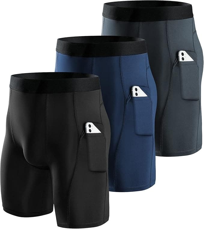 Niksa Compression Shorts Men 2/3 Pack, Compression Underwear for Men Athletic Shorts, Running Workout Fitness Shorts - Image 1