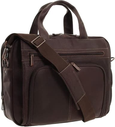 Kenneth Cole REACTION ‘Out of the Bag' Manhattan Colombian Leather 15.6" Laptop Briefcase Travel Business Case Bag - Image 1
