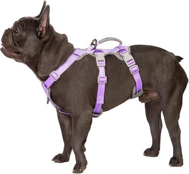 Huntboo Escape Proof Harness,No Slip Dog Harness Escape Proof,Fully Reflective Harness with Handle,Breathable,Durable,Adjustable Vest for Medium Dogs Walking,Training & Running Gear(Lavender Purple,M - Image 1