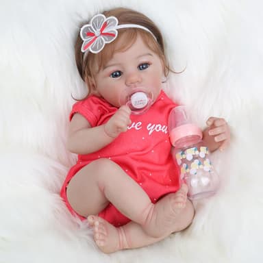 WOOROY Realistic Reborn Baby Dolls - 18 Inch Lifelike Newborn Baby Girl, Real Baby with Soft Weighted Body, Real Life Reborn Dolls Gift Set for Kids Age 3+ - Image 2