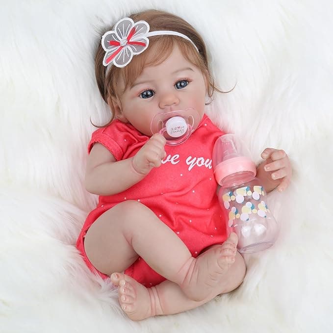 WOOROY Realistic Reborn Baby Dolls - 18 Inch Lifelike Newborn Baby Girl, Real Baby with Soft Weighted Body, Real Life Reborn Dolls Gift Set for Kids Age 3+ - Image 1