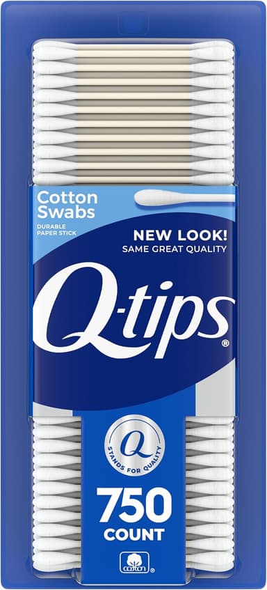 Q-tips Cotton Swabs For Hygiene and Beauty Care Original Cotton Swab Made With 100% Cotton 750 Count - Image 2