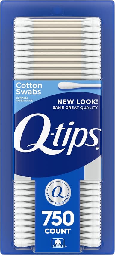 Q-tips Cotton Swabs For Hygiene and Beauty Care Original Cotton Swab Made With 100% Cotton 750 Count - Image 1