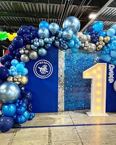 Bezente Blue Balloons Set,60pcs 12 inch Metallic Blue Pearl Blue Navy Blue Pastel Blue Latex Balloons Kit for Birthday,Baby Shower,Wedding,Graduation Party Decorations - Image 4