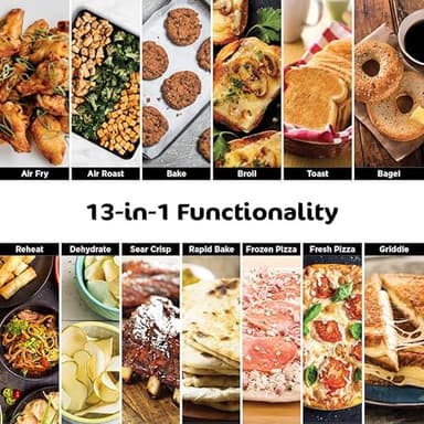 Ninja, Toaster Oven, Air Fryer, Thermometer, Toaster Oven Air Fryer Combo, Stainless Steel, Quick meals, Fries, Frozen Food, Air Fry, Dehydrate, Reheat, 13-in-1,Less Oil, Flip Away Oven, Foodi, SP351 - Image 3