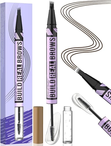 iMethod Eyebrow Pen and Eyebrow Gel - Eyebrow Pencils for Women with 4-Fork-Tip & Brow Gel Clear, Magical 2-in-1 Dual-Ended Brow Pen for Fuller-Looking Defined Brows, Stay All Day, Dark Brown - Image 2