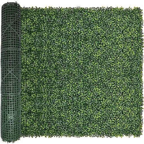 ODTORY Artificial Boxwood Roll Panels,48 X 120 in(40 sqft) UV-Anti Artificial Ivy Privacy Fence Wall Screen for Indoor Outdoor Green Grass Wall Decor & Ivy Fence Covering Privacy - Image 1