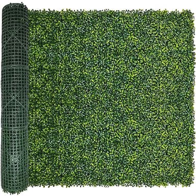 ODTORY Artificial Boxwood Roll Panels,48 X 120 in(40 sqft) UV-Anti Artificial Ivy Privacy Fence Wall Screen for Indoor Outdoor Green Grass Wall Decor & Ivy Fence Covering Privacy - Image 1