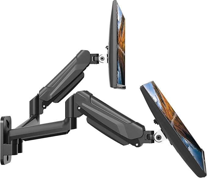 BONTEC Dual Monitor Wall Mount for 13-32 Inch Screens, Height Adjustable Gas Spring Arm with Tilt, Swivel & Rotate, Hold Up to 19.8 lbs, Fully Adjustable, Office & Home Use, VESA 75x75/100x100 - Image 1