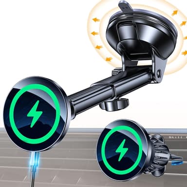 Coolpow for MagSafe Car Mount Charger【Ultra Magnet】Magnetic Phone Holders for Your Car Charger【Windshield+Vent+Dash】Magnetic Wireless Car Phone Holder Charger Car Mount for iPhone 17 Pro Max 16 15 14 - Image 2