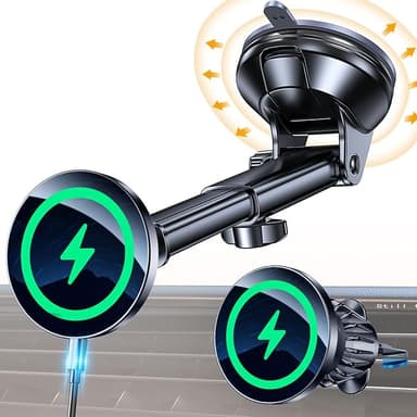 Coolpow for MagSafe Car Mount Charger【Ultra Magnet】Magnetic Phone Holders for Your Car Charger【Windshield+Vent+Dash】Magnetic Wireless Car Phone Holder Charger Car Mount for iPhone 17 Pro Max 16 15 14 - Image 1
