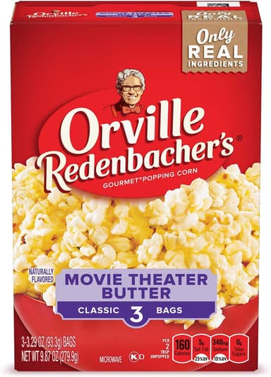 Orville Redenbacher's Microwave Popcorn, Movie Theater Butter Flavor, 3.29 oz., 3-Count (12 Boxes - Image 2