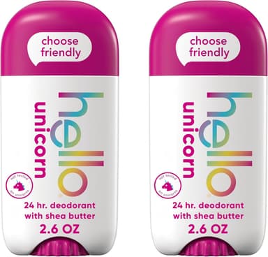 hello Unicorn Aluminum Free Deodorant for Women, Girls, Safe for Kids, Dermatologically tested, Natural Fragrance, 2 Pack - Image 2
