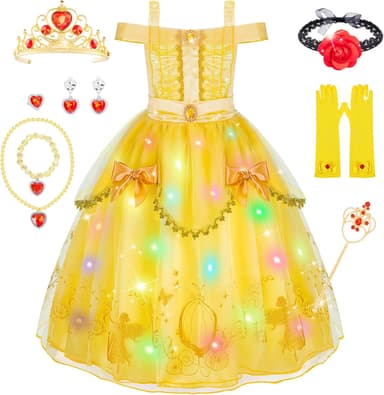 Meland Princess Dress for Girls - Light Up Princess Costume for Toddler Dress Up, Halloween Costumes for Girl 3-10 Years Old - Image 2
