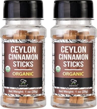Soeos Ceylon Cinnamon Sticks 1 oz (28g) Pack of 2, Organic Cinnamon Sticks, Real Cinnamon farmed in Sri Lanka, Non-GMO, Cinnamon for Coffee, Baking, Cooking and Beverages - Image 2