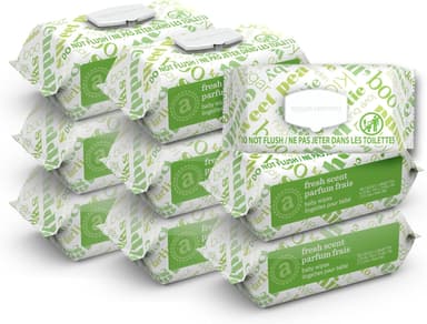 Amazon Elements Baby Wipes, Fresh, Flip-Top Packs, 810 Count, 9 Packs of 90 Counts - Image 2