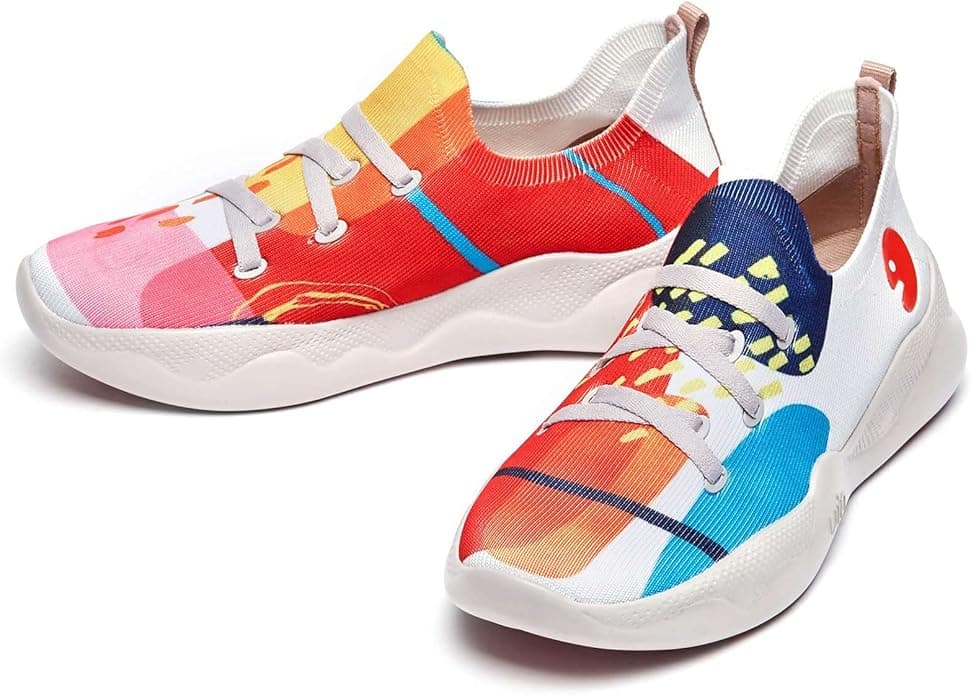 UIN Women's Casual Fashion Sneakers Comfortable Walking Slip Ons Lightweight Art Painted Athletic Travel Shoes - Image 1