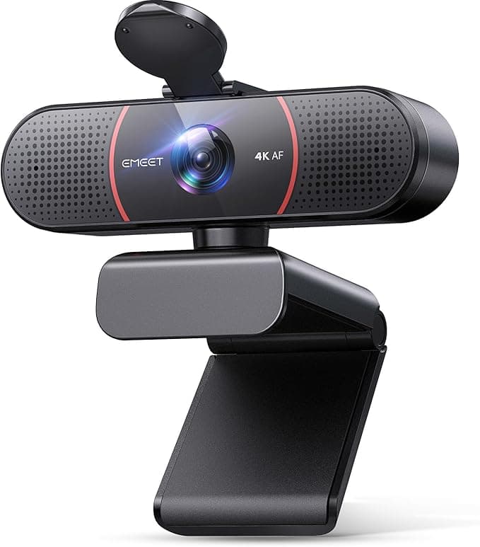 EMEET C960 4K Webcam for PC, 4K UHD Sony Sensor, PDAF Auto Focus, Dual AI Noise-Cancelling Mics, Auto Light Correction, 73° FOV, Plug&Play Webcam w/Privacy Cover, Works w/Zoom/Teams/Skype/Google Meet - Image 1