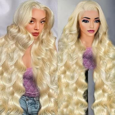 613 13x6 Lace Front Wig Human Hair 210 Density 24 Inch Blonde Wig Human Hair Body Wave Blonde Lace Front Wigs Human Hair 613 HD Lace Frontal 13x6 Wigs With Baby Hair for Women Pre Plucked - Image 1