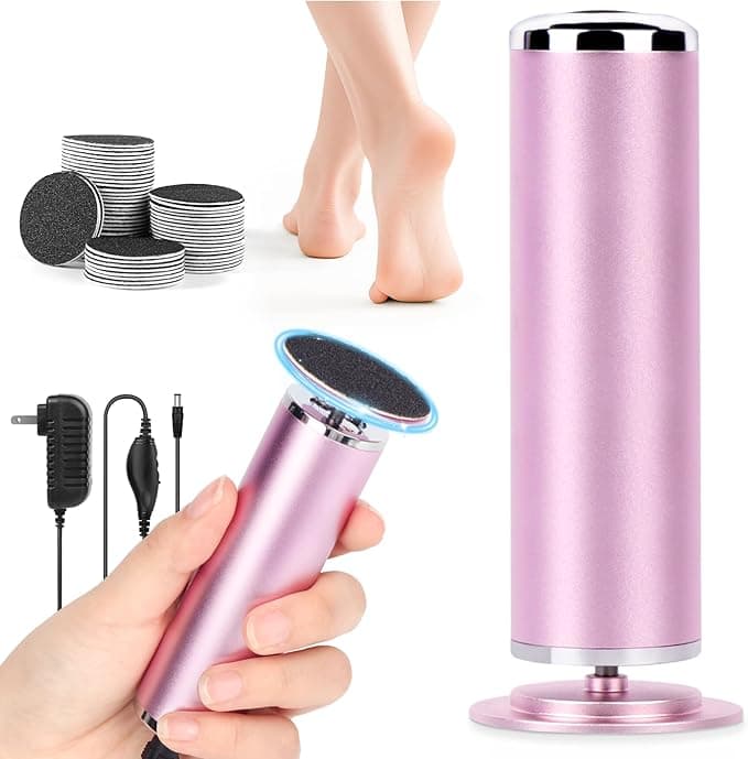 LIONVISON Electric Foot Callus Remover: Adjustable Speed Foot File for Cracked Heels - Working Women's Summer Pedicure Tool with 60pcs Sandpaper Discs - Dead Skin Remover for Dry Feet at-Home - Image 1