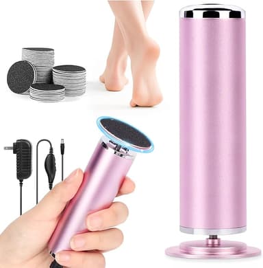 LIONVISON Electric Foot Callus Remover: Adjustable Speed Foot File for Cracked Heels - Working Women's Summer Pedicure Tool with 60pcs Sandpaper Discs - Dead Skin Remover for Dry Feet at-Home - Image 1