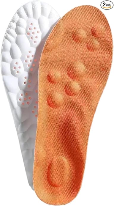 4D Cloud Soles Memory Foam Insoles for Men/Women - Arch Support Shoe Inserts with Acupressure Massage Foot Pain Relief & Fatigue Reduction for Sports/Running(US-Unisex-11-12 - Image 1
