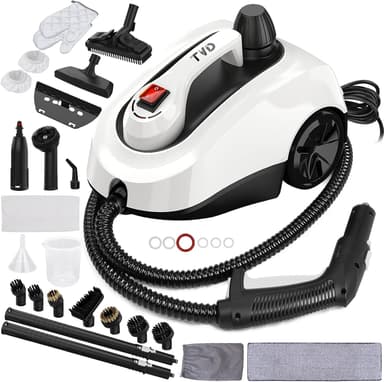 TVD Steam Cleaner, Heavy Duty Canister Steamer with 28 Accessories, Steam Mop with 5M Extra-Long Power Cord for Home Floor Cleaning, Grout, Wallpaper Removal, Upholstery, Car Detailing,White, Large - Image 2