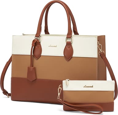 LOVEVOOK Laptop Tote Bag for Women, Work Totes Business Office Computer Briefcase with Clutch Purse - Image 2