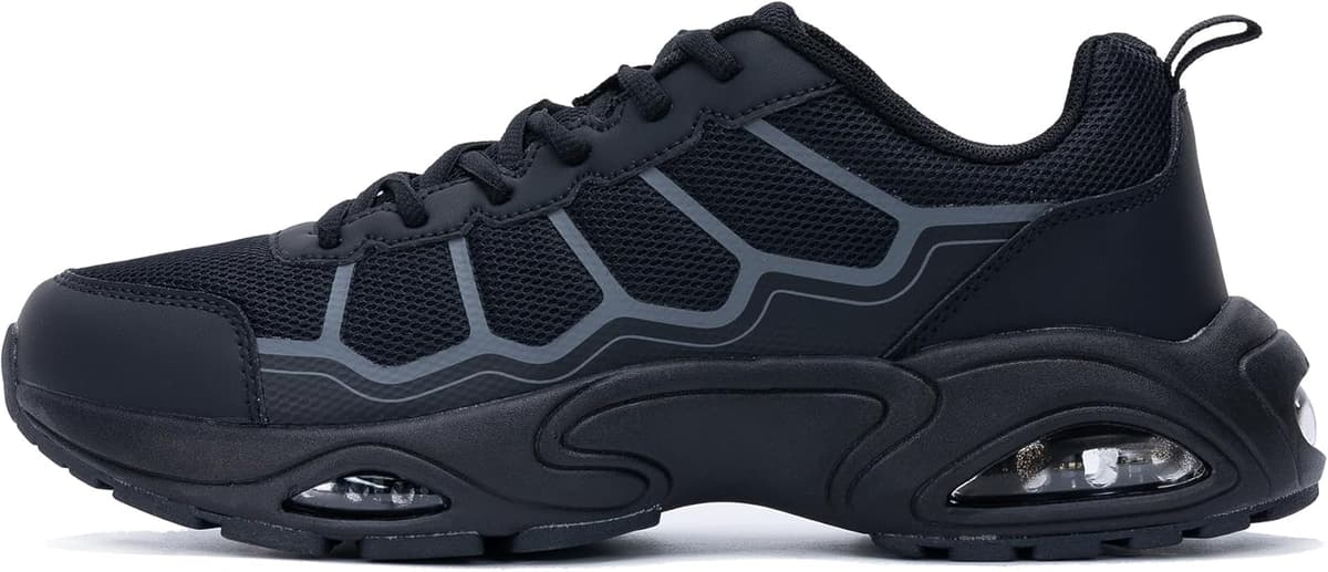 Mens Running Shoes Athletic Tennis Shoes Lightweight Sport Workout Sneaker for Walking Gym Jogging BlackGrey Size 11 - Image 1