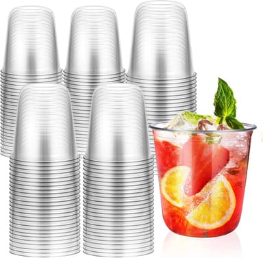 120 Pcs Disposable Stemless Glasses 12oz Plastic Cups Disposable Cold Party Drinking Cups Wine Glasses for Meeting Weddings Birthdays Cocktail Christmas Party Supplies (Clear - Image 2