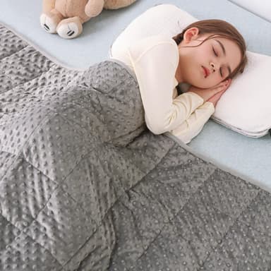 Sivio Weighted Blanket 7 Pounds, Heavy Blankets for Bed, Dual Side Soft Minky and Breathable Weighted Blanket, 41"x 60" Grey - Image 2