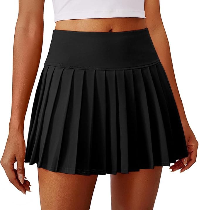PINSPARK Pleated Tennis Skirts for Women High Waist Golf Skirt Lightweight Mini Athletic Skorts for Pickleball Workout - Image 1